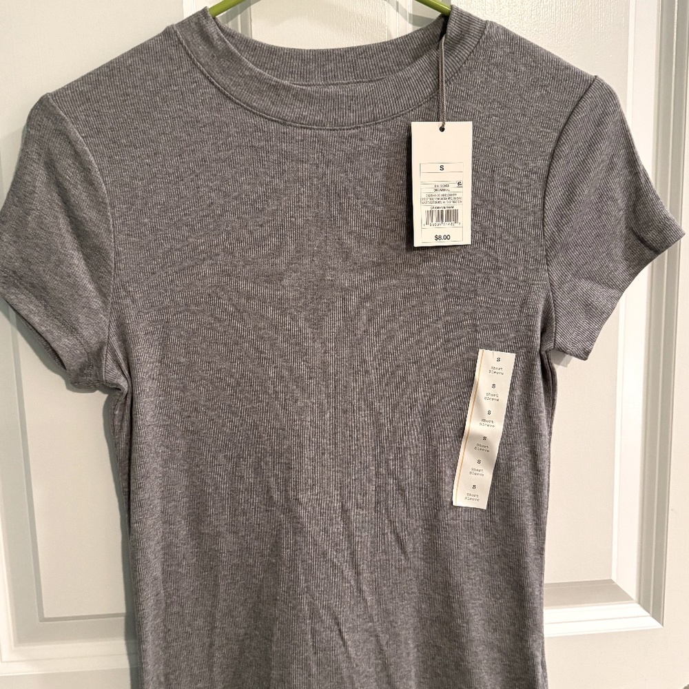 A New Day - Small- Gray Knit Ribbed Shirt